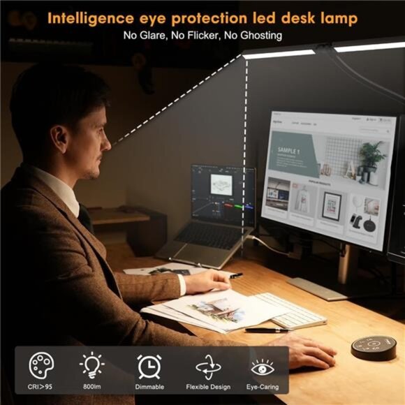 Led Desk Lamp for Office Home - Eye Caring Architect lamp with Clamp,Dual - Picture 4 of 7
